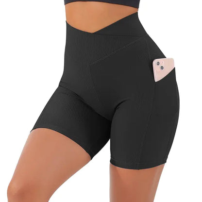 Sports Shorts Women High Waist Workout Seamless Fitness Yoga Shorts