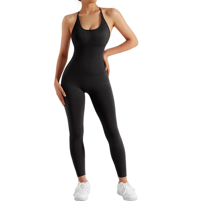 Bodycon Jumpsuit Women Full Seasons Casual Fitness Sporty Playsuit Sleeveless Slim Activewear All In One Jumpsuit Clothing Lady