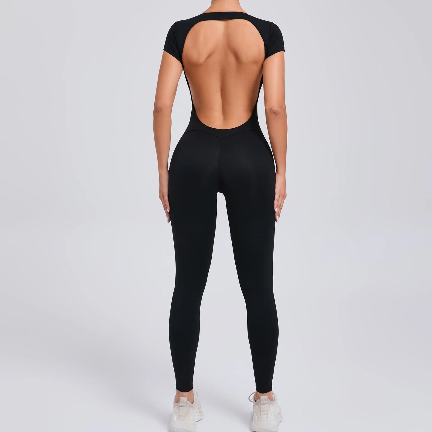 New Yoga Jumpsuit OPEN BACK TEE BODYSUIT Tight Fitting Hip Lifting Exercise Fitness Clothing Breathable Cycling Jersey