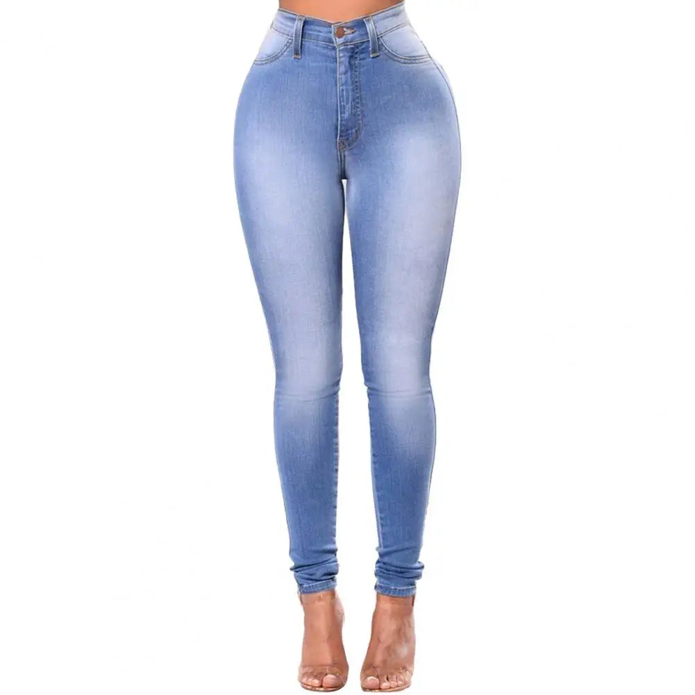 Stylish European and American Style Cotton Denim Jeans with High Waist Elasticity Black Jeans Pants Slouchy Jeans