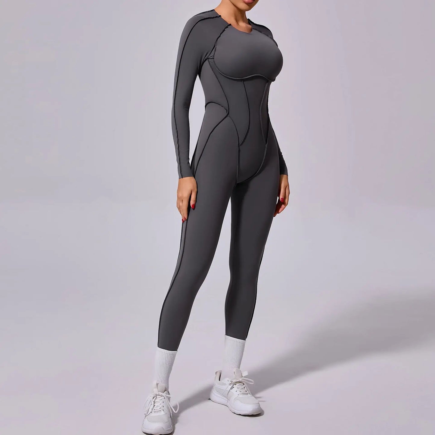 New Autumn/Winter Women's One-piece Yoga Jumpsuit leggings Long-sleeved Sexy Backless Slim Fit Sports Outfit