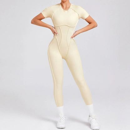 New Autumn/Winter Women's One-piece Yoga Jumpsuit leggings Long-sleeved Sexy Backless Slim Fit Sports Outfit