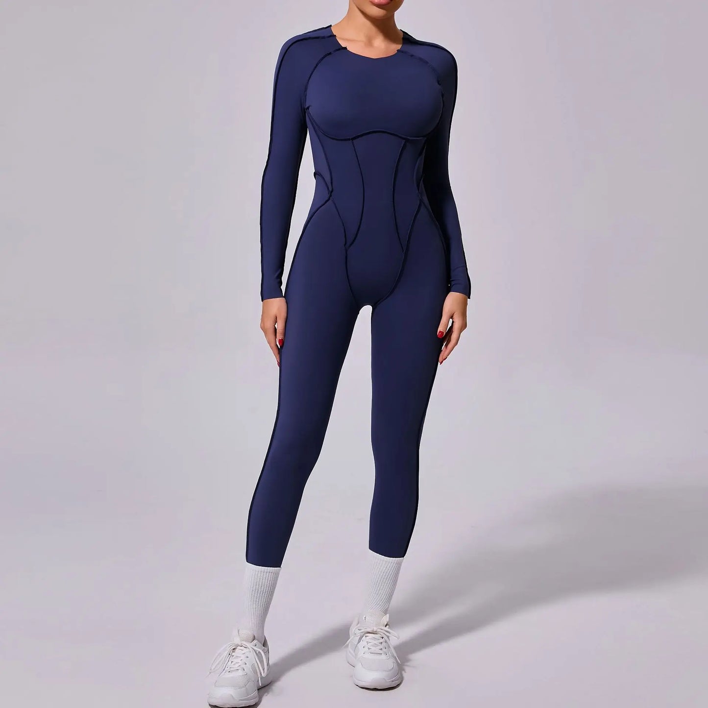 New Autumn/Winter Women's One-piece Yoga Jumpsuit leggings Long-sleeved Sexy Backless Slim Fit Sports Outfit