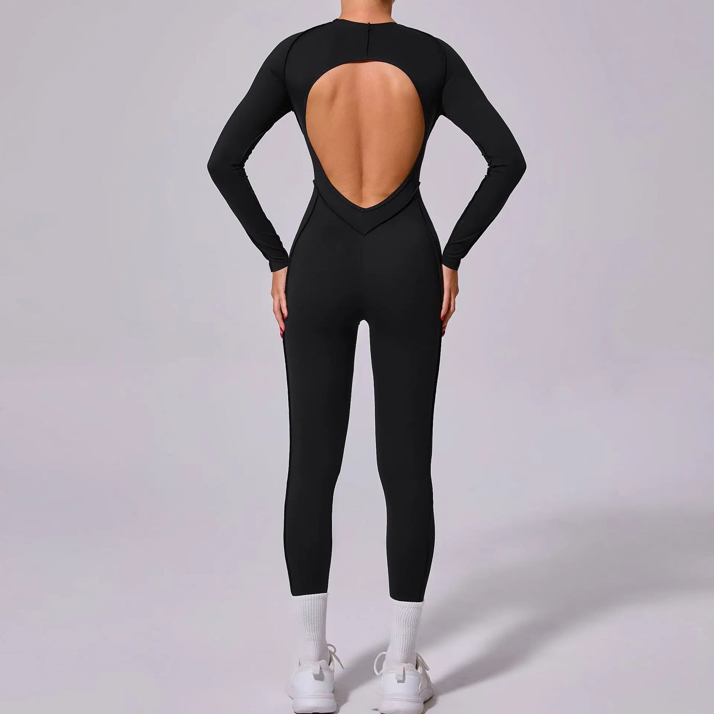 New Autumn/Winter Women's One-piece Yoga Jumpsuit leggings Long-sleeved Sexy Backless Slim Fit Sports Outfit