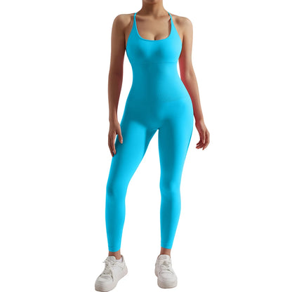 Bodycon Jumpsuit Women Full Seasons Casual Fitness Sporty Playsuit Sleeveless Slim Activewear All In One Jumpsuit Clothing Lady