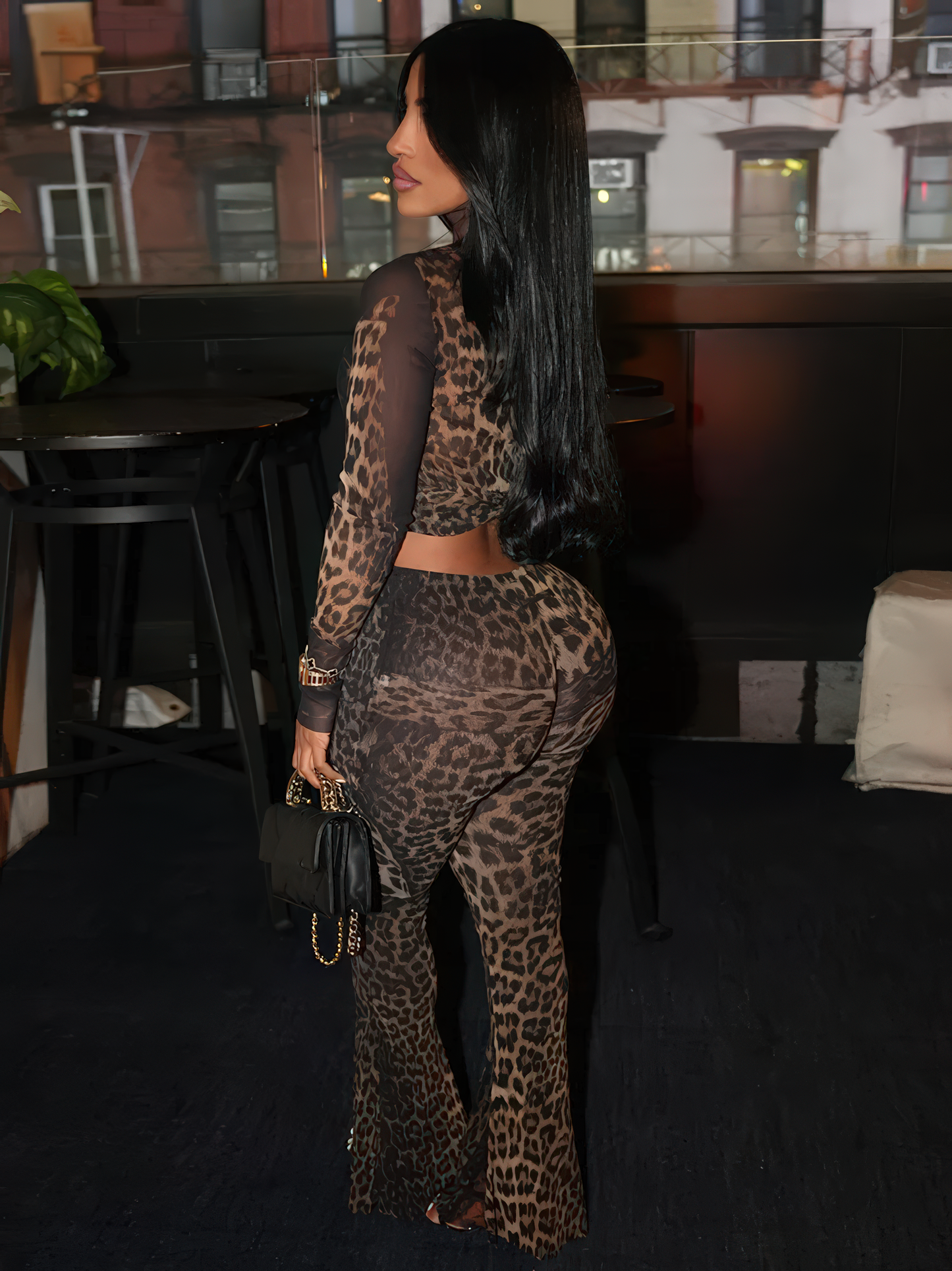 Sexy 2 Piece See Through Midnight Suit