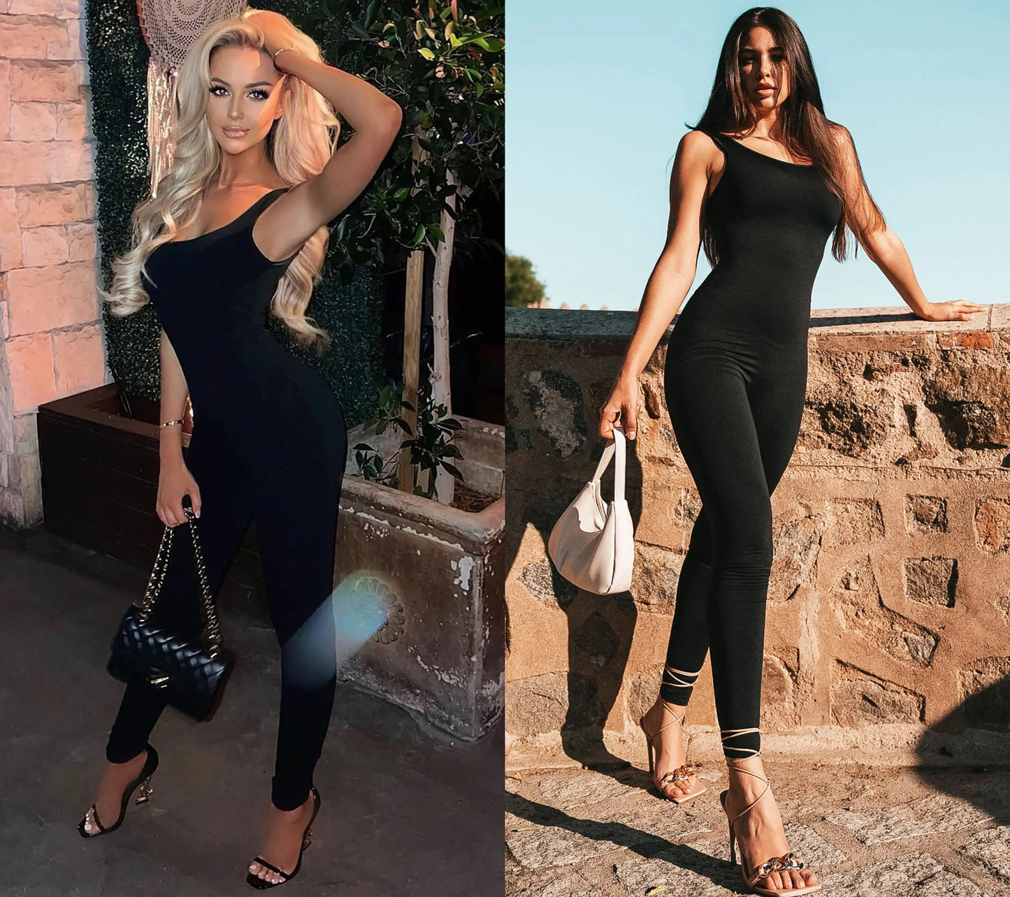 Women Workout Seamless Jumpsuit Yoga Ribbed Bodycon One Piece Square Neck Leggings Romper