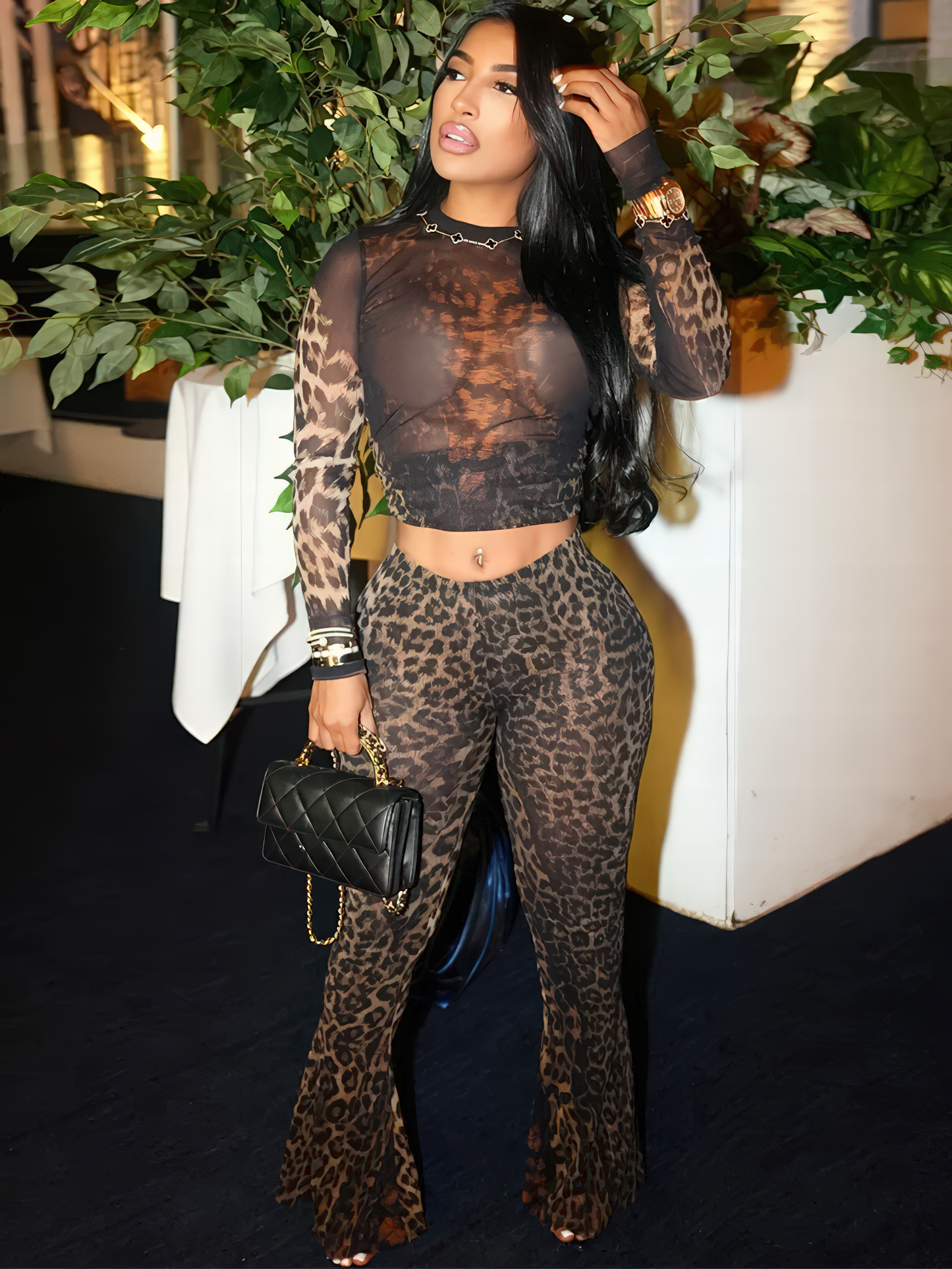 Sexy 2 Piece See Through Midnight Suit