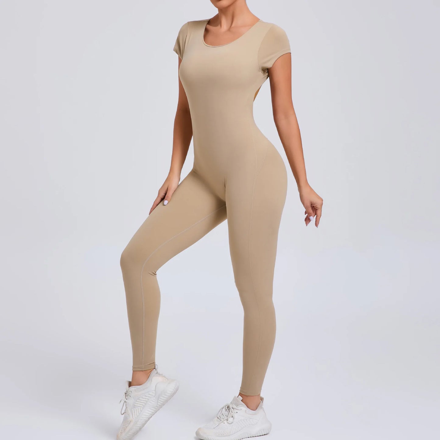 New Yoga Jumpsuit OPEN BACK TEE BODYSUIT Tight Fitting Hip Lifting Exercise Fitness Clothing Breathable Cycling Jersey