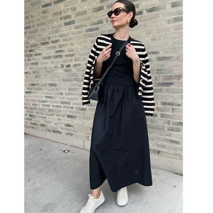 TRAF Dresses Summer Women's 2024 New Chic Slim Simple Elegant Holiday Dress Street Women's Comfortable Youth Dress