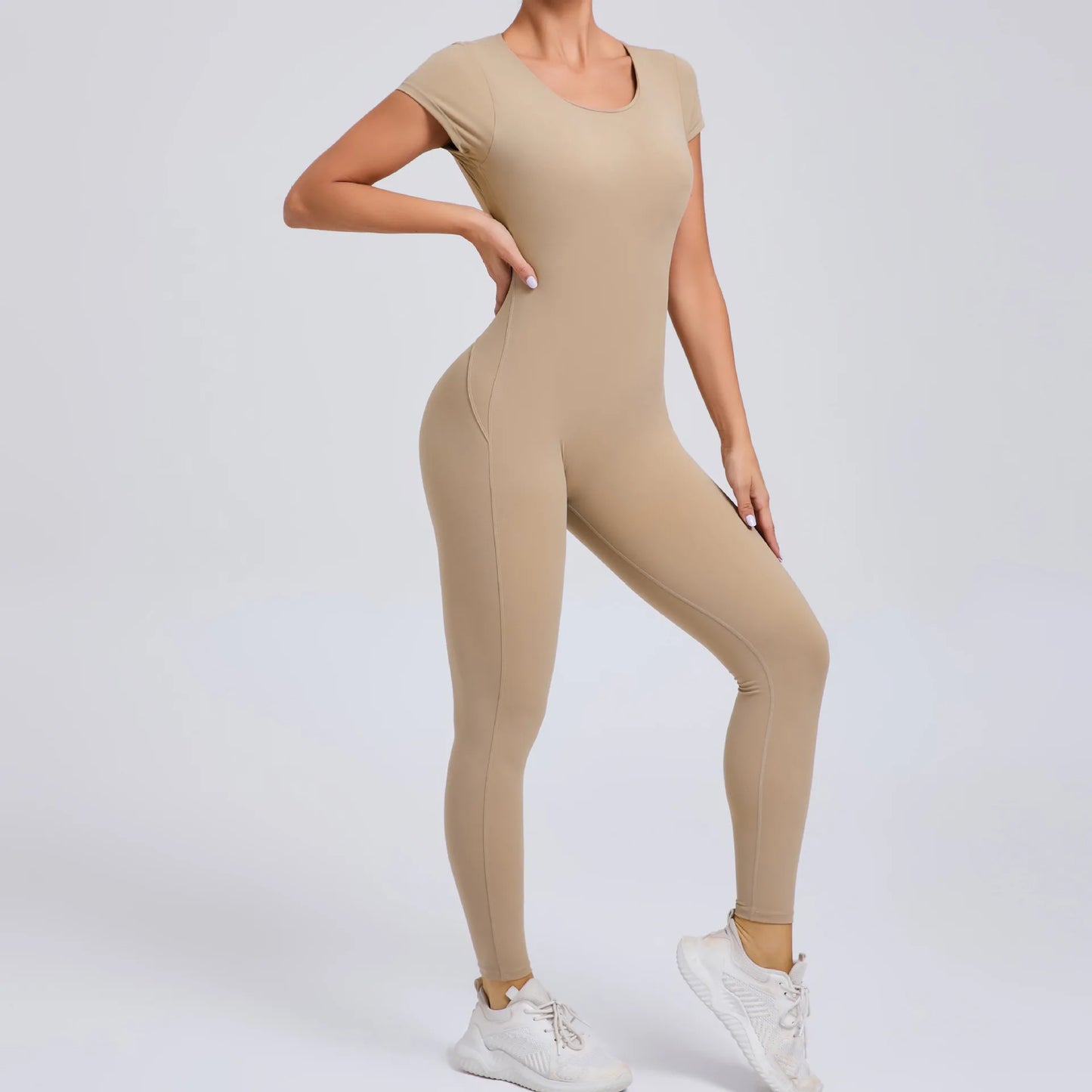 New Yoga Jumpsuit OPEN BACK TEE BODYSUIT Tight Fitting Hip Lifting Exercise Fitness Clothing Breathable Cycling Jersey