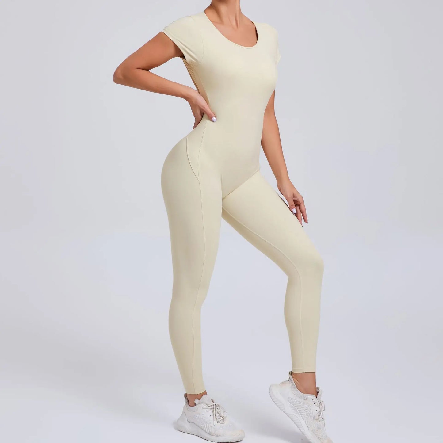 New Yoga Jumpsuit OPEN BACK TEE BODYSUIT Tight Fitting Hip Lifting Exercise Fitness Clothing Breathable Cycling Jersey