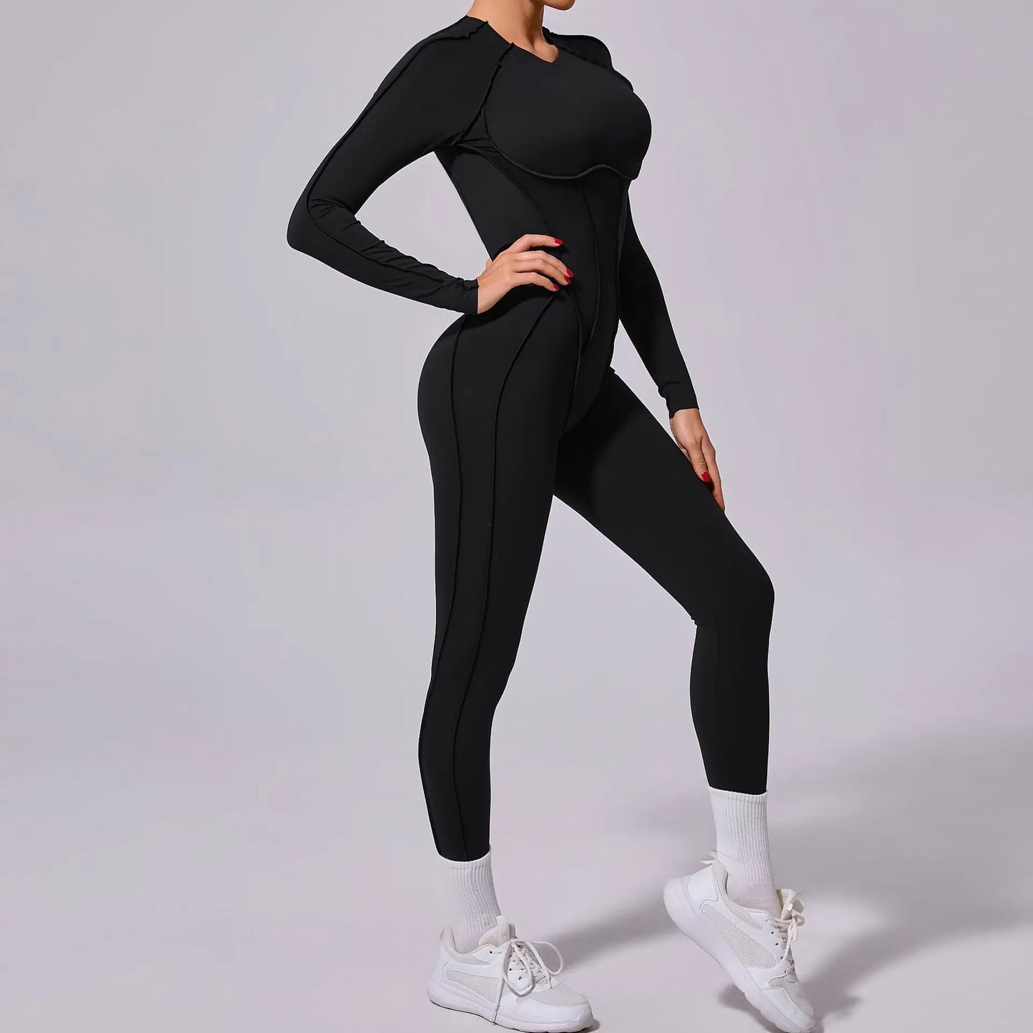 New Autumn/Winter Women's One-piece Yoga Jumpsuit leggings Long-sleeved Sexy Backless Slim Fit Sports Outfit