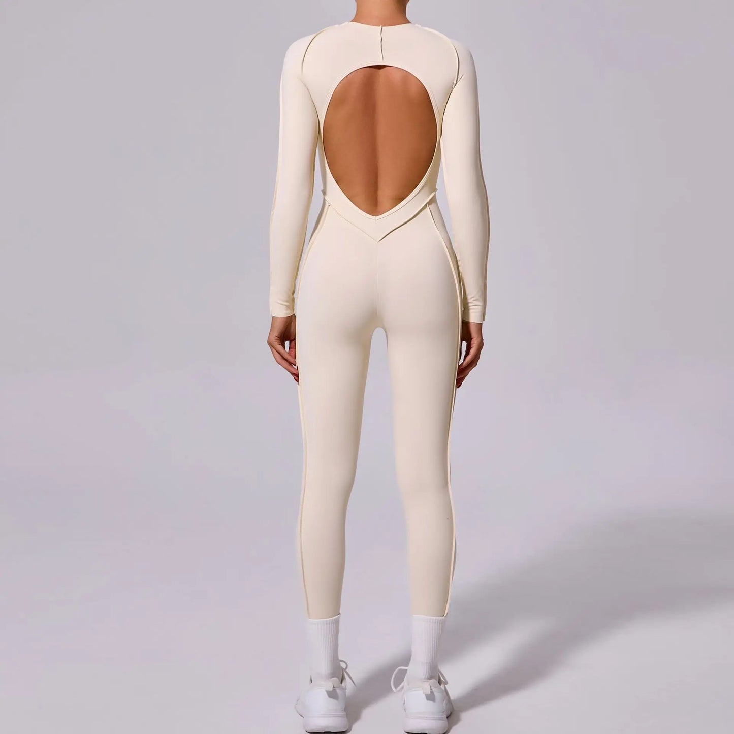 New Autumn/Winter Women's One-piece Yoga Jumpsuit leggings Long-sleeved Sexy Backless Slim Fit Sports Outfit