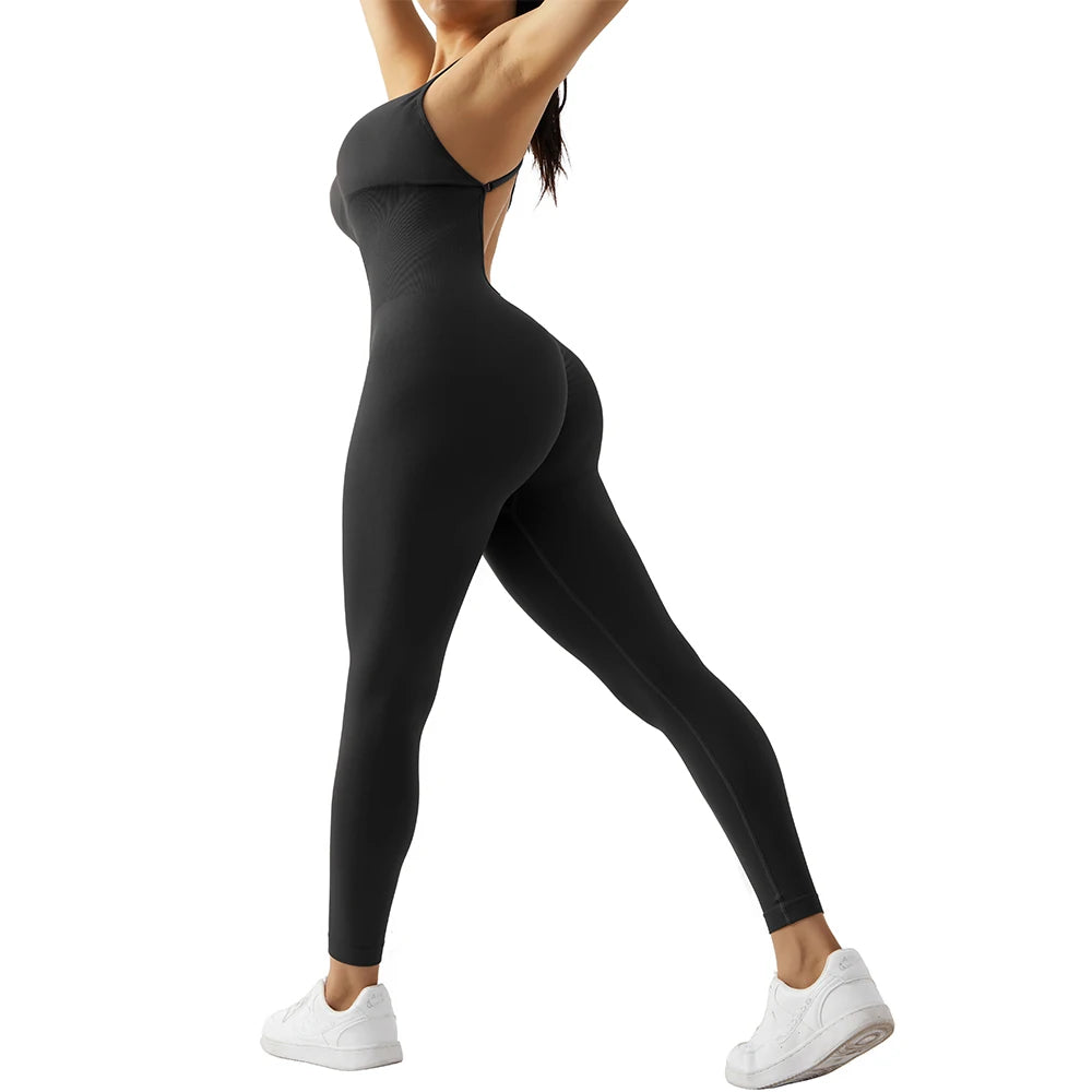 Bodycon Jumpsuit Women Full Seasons Casual Fitness Sporty Playsuit Sleeveless Slim Activewear All In One Jumpsuit Clothing Lady