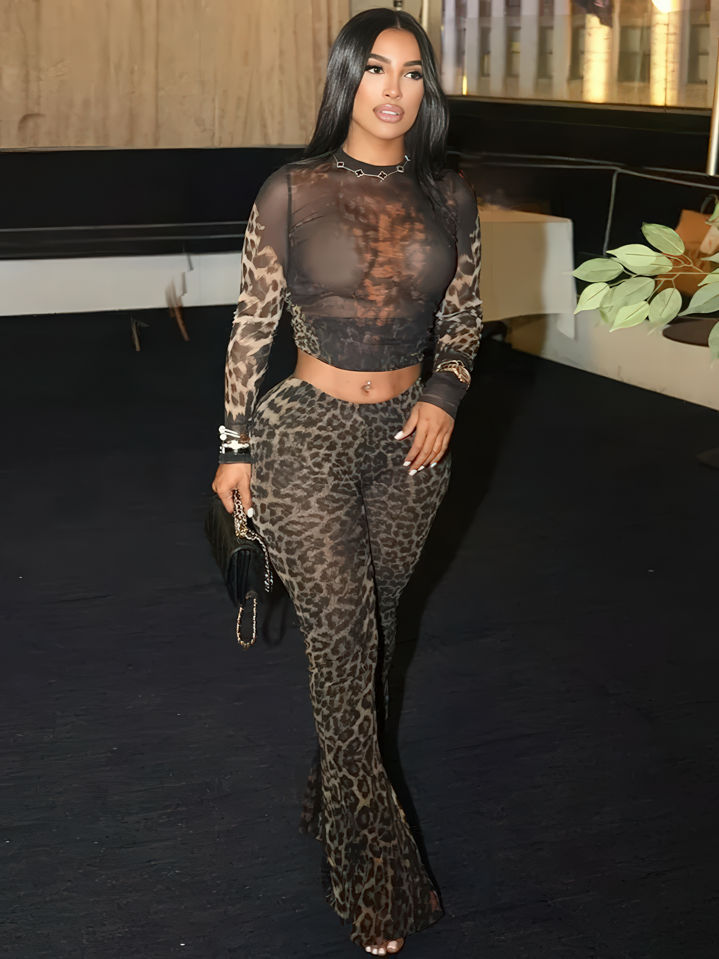 Sexy 2 Piece See Through Midnight Suit