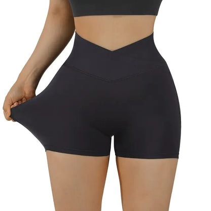 Sports Shorts Women High Waist Workout Seamless Fitness Yoga Shorts