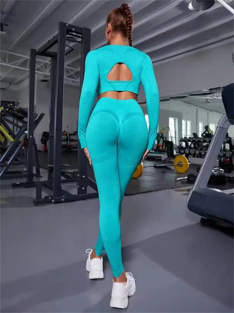 2-Piece High Waist Seamless Fitness Leggings