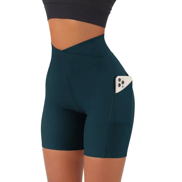 Sports Shorts Women High Waist Workout Seamless Fitness Yoga Shorts